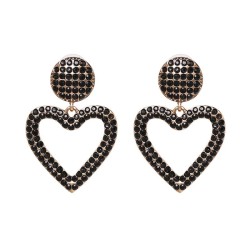  Alloy diamond heart-shaped ear stud woman style temperament occidental style ..