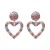  Alloy diamond heart-shaped ear stud woman style temperament occidental style personality