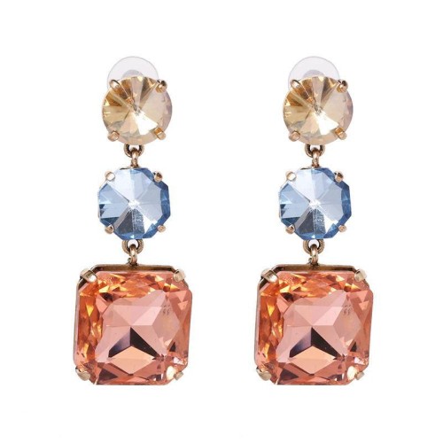 gem earring occidental style wind Alloy diamond earrings ear stud Earring