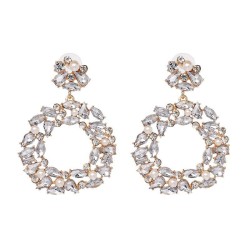 UR occidental style wind Round fully-jewelled earrings high-end earring