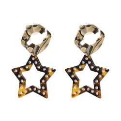 UR Five-pointed star earrings occidental style Acrylic diamond earring