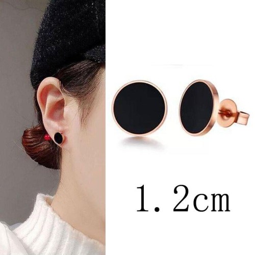 12mm high quality occidental style fashion  titanium steel brief Round personality woman ear stud