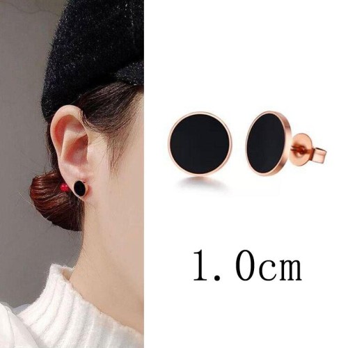 10mm high quality occidental style fashion  titanium steel brief Round personality woman ear stud