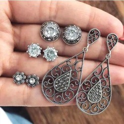 occidental style  Metal concise all-Purpose Bohemia retro gem drop four set ea..