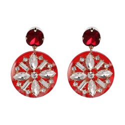 UR Acrylic diamond earrings occidental style wind high-end lady ear stud