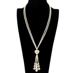 Korean style Pearl retro long style sweater chain  Bohemia ethnic style neckla..