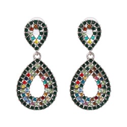 UR Alloy glass diamond earrings occidental style wind lady ear stud