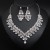   crystal gem transparent necklace earrings set occidental style bride woman fashion