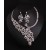   occidental style exaggerating crystal peacock necklace earrings set bride banquet woman fashion