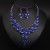   crystal gem flowers clavicle necklace earrings set occidental style