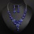   occidental style crystal gem clavicle short necklace earrings set drop woman