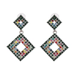 UR Alloy glass diamond earrings occidental style wind lady ear stud