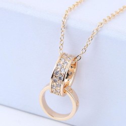 Korean style fashion  concise embed zircon sweet concise Double buckle persona..