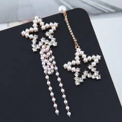 occidental style fashion  Metal all-Purpose bright Pearl star asymmetry exagge..