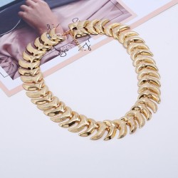 occidental style exaggerating Collar  short style woman frosting Metal textured necklace circle short style clavicle