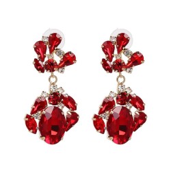 UR Alloy diamond earring high-end retro ear stud high quality glass diamond