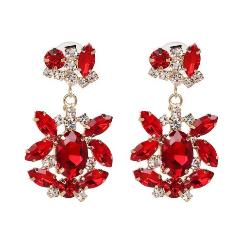 UR Alloy diamond earring high-end retro ear stud high quality glass diamond