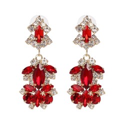 UR Alloy diamond earring high-end retro ear stud high quality glass diamond