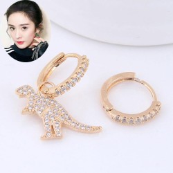 Korean style fashion  sweet mosaic zircon  concise circle asymmetry personalit..