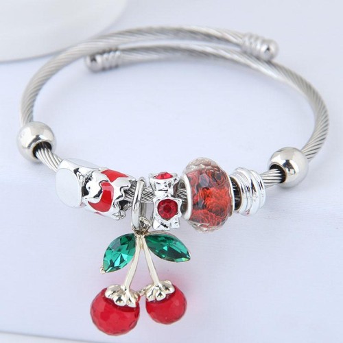 occidental style fashion  Metal all-Purpose  cherry  more elementsD concise personality personality bangle