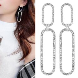 occidental style fashion  Metal flash diamond personality exaggerating ear stu..