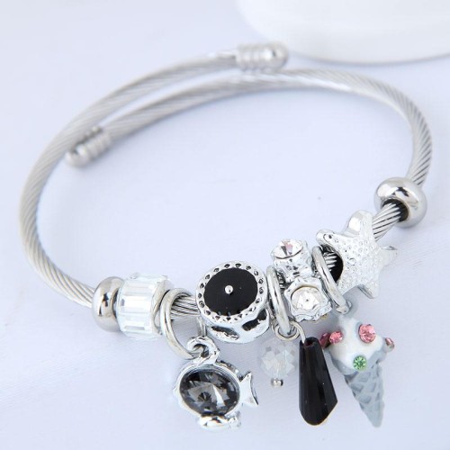 occidental style fashion  Metal all-Purpose  cartoon   more elementsD concise personality personality bangle