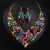 occidental style exaggerating crystal necklace earrings set woman bride