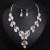 occidental style luxurious crystal gem clavicle short necklace earrings set fashion woman