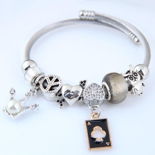 occidental style fashion  Metal all-Purpose crown   more elementsD concise personality personality bangle