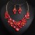 occidental style crystal gem short necklace earrings set woman