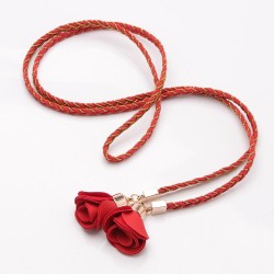 Korean style rose lady chain all-Purpose fashion ornament Dress weave belt mul..