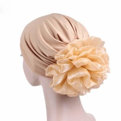 ( Khaki)lady big flower head  elasticity hedging  hat