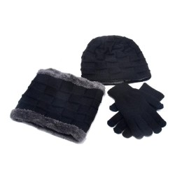 occidental style Winter velvet knitting man hedging Outdoor hat gloves three h..