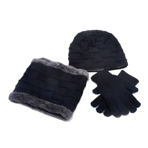 occidental style Winter velvet knitting man hedging Outdoor hat gloves three hat