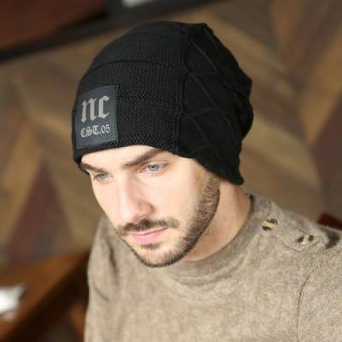 Korea fashionnc woolen man hedging Outdoor hat leather Korean style autumn Winter knitting