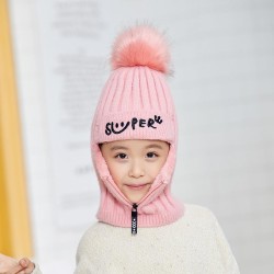 child hat Autumn and Winter style all-Purpose knitting one-piece velvet thick ..