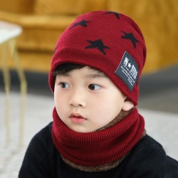 Korean style thick woolen child velvet Winter warm hat two boy girl