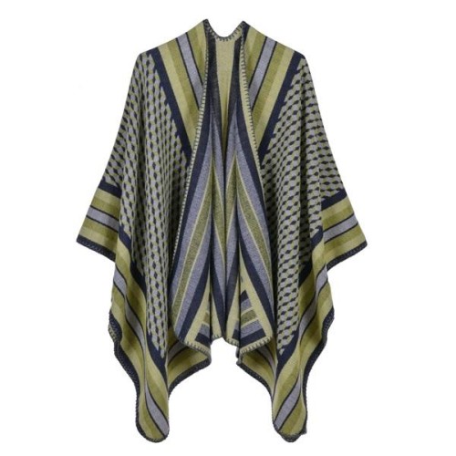  imitate sheep velvet slit scarf  fashion Stripe big lady shawl