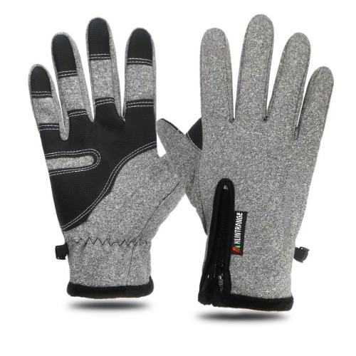 Outdoor Waterproof glove touch screen Winter man woman wind warm velvet zipper Mittens glove skiing