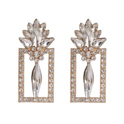 UR fashion geometry hollow earrings high quality crystal glass earring woman h..