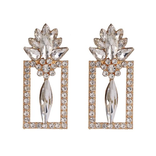 UR fashion geometry hollow earrings high quality crystal glass earring woman high-end Earring