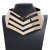 Metal textured multilayerV clavicle chain exaggerating woman Collar  Metal necklace