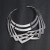 Metal textured multilayerV clavicle chain exaggerating woman Collar  Metal necklace