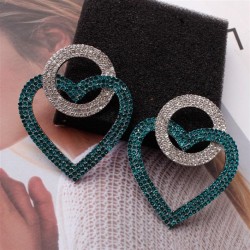 diamond exaggerating earrings fashion Peach heart occidental style wind earrin..