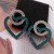 diamond exaggerating earrings fashion Peach heart occidental style wind earring love crystal same style Earring
