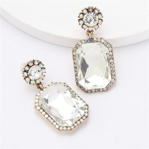 earrings Autumn and Winter occidental style exaggerating Alloy diamond Rhinestone glass diamond earrings woman g