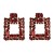 same style gem square earrings occidental style wind fashion color trend Earring geometry big earring