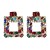 same style gem square earrings occidental style wind fashion color trend Earring geometry big earring