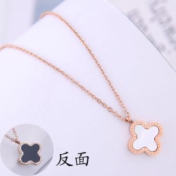 fine Korean style fashion rose gold titanium steelOL sweet four clover persona..