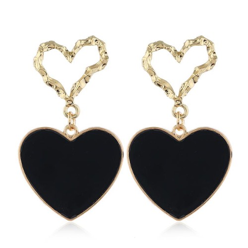 occidental style fashion Metal  concise Double love temperament exaggerating ear stud